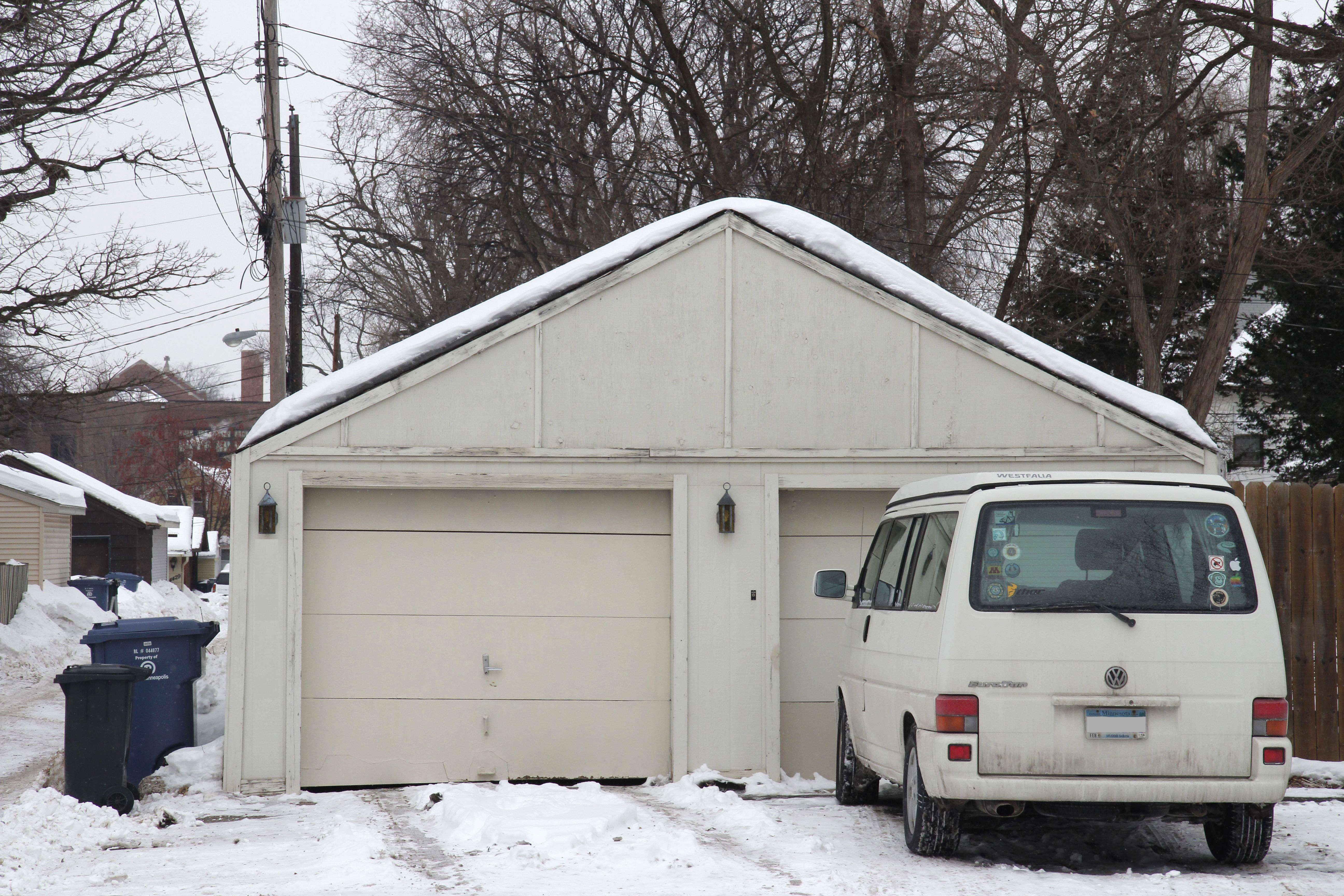 A double garage, but my Eurovan cannot enter.